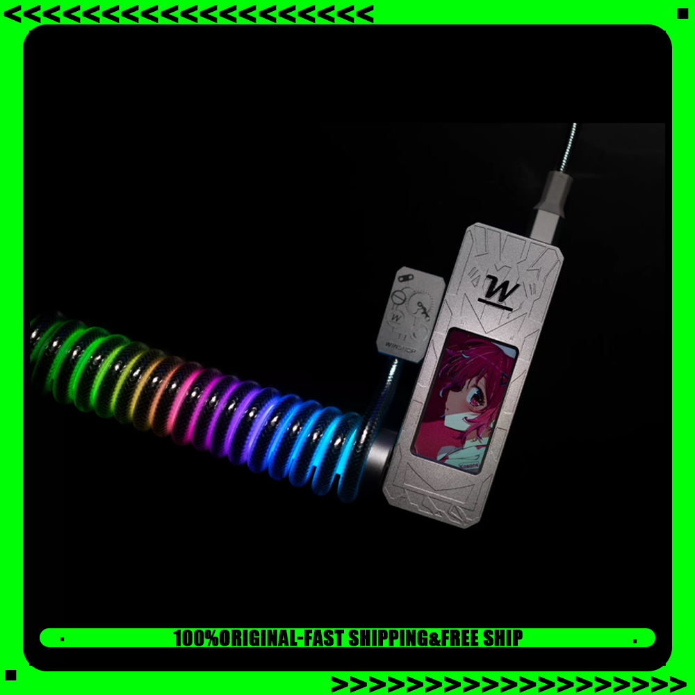 Gaming Accessories To Gift - Winshop Magnetic Keyboard Coiled Neon Cable