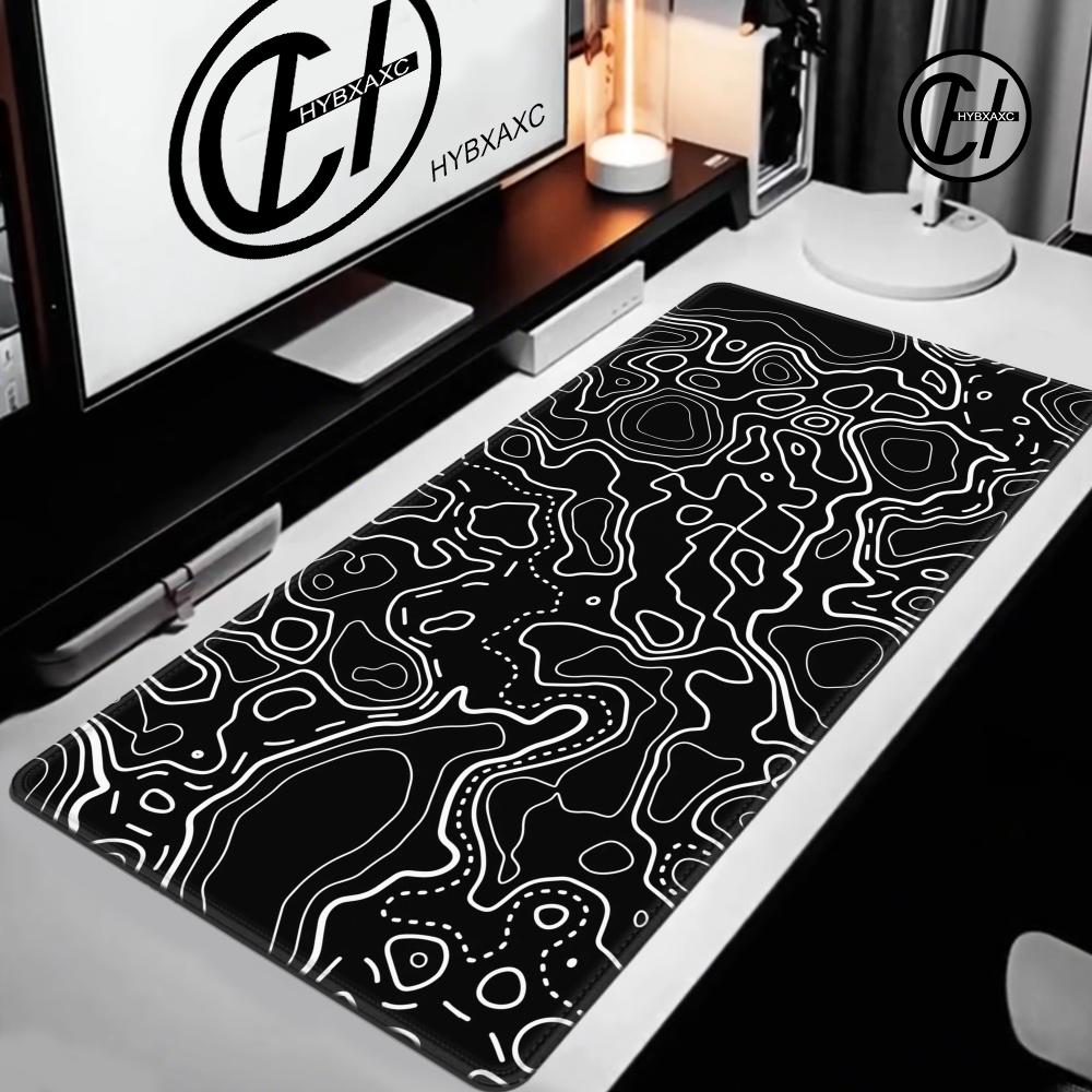 1200x600 Black White Topograph - Gaming Accessories White recension och pris