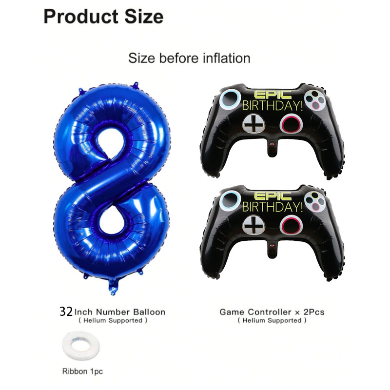 3pcs Video Game Party Supplies - Gaming Set Accessories recension och pris