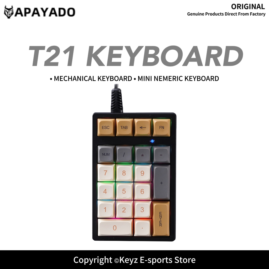 T21 Mini Number Keypad RGB Bac - Keyboard Numpad Separate recension och pris