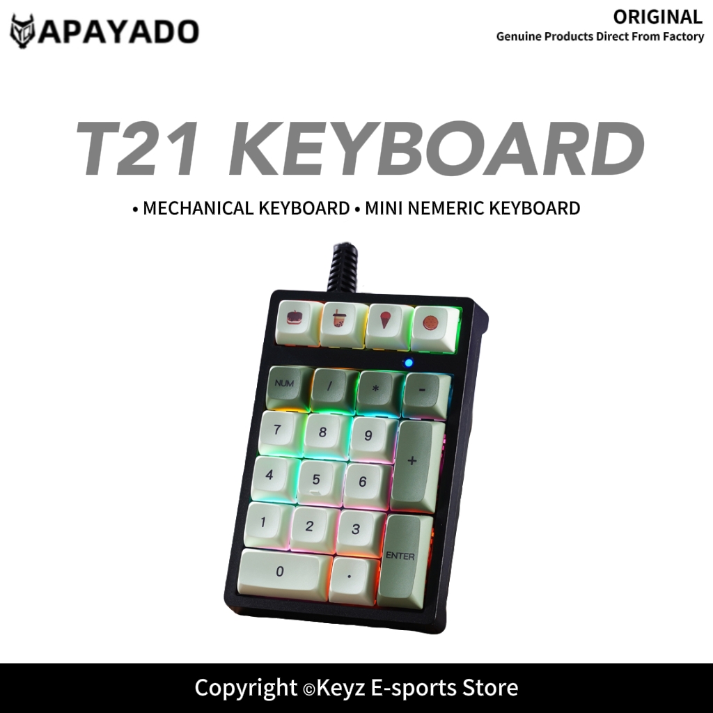 21-Key Mini Wired Keypad RGB B - Keyboard Numpad Separate recension och pris