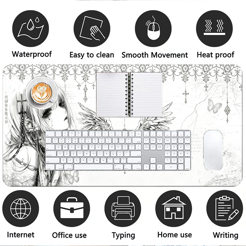 Leather Mousepad Black White A - Gaming Accessories White recension och pris