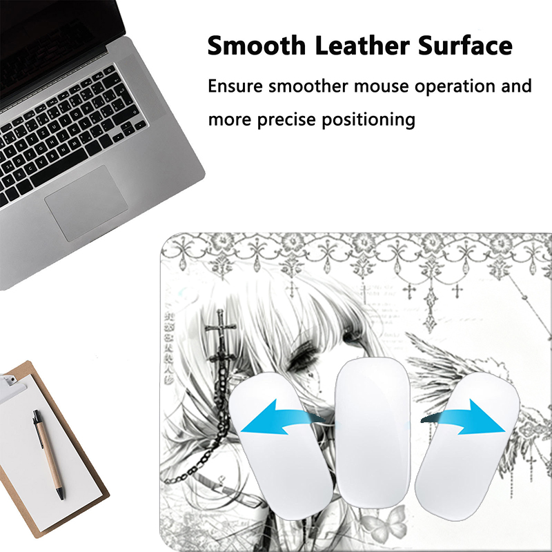 Leather Mousepad Black White A - Gaming Accessories White recension och pris